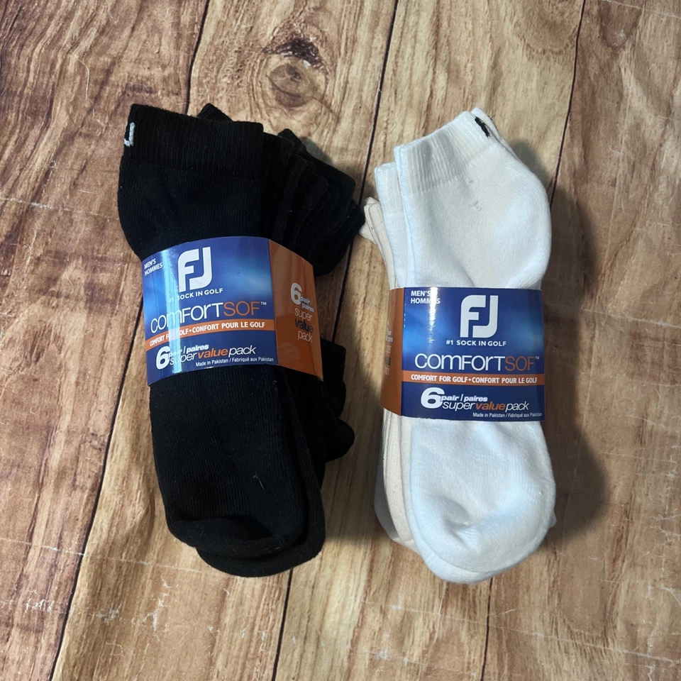 12 pares de calcetines de golf FootJoy para hombre cuarto confort blanco y negro paquete económico nuevos Foto 1 de 4