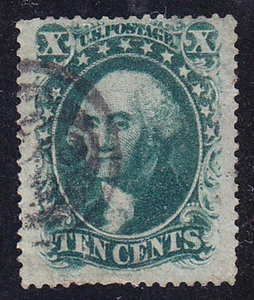 US Scott 35 old 10c Washington Type V U/F-VF fancy cancel CV $55 - Picture 1 of 1