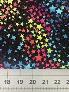 COTTON FABRIC BRIGHT STARS WITH SILVER GLITTER 44" W X 35" L, SEWING CRAFTS - Picture 1 of 1