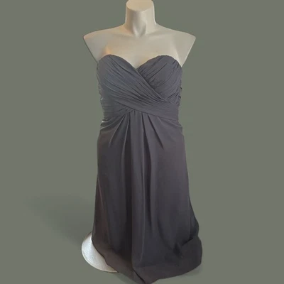 Vestido Bill Levkoff Sin Tirantes Gris Talla 8 Baile de graduación, Bride’s Maid Foto 1 de 4