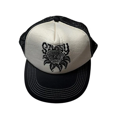 Rare Stussy Cap Trucker Hat Snapback Streetwear Vintage Black And White - Image 1 of 4
