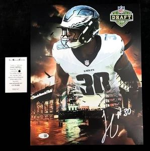 Jihaad Campbell Signed Autographed 11" x 14" Photo Philadelphia Eagles JSA Cert - Picture 1 of 1