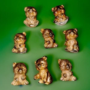 Dickmal Creation Brown Bear Japan VTG Figurine Ceramic Small 3 Inches 8 Bear Lot - Picture 1 of 8