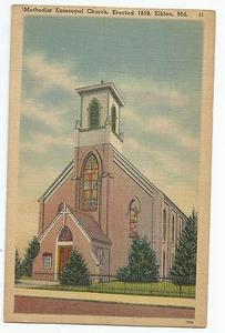 Elkton MD Methodist Episcopal Church Linen Vintage Postcard - Picture 1 of 1