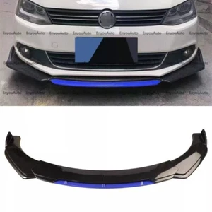 For Volkswagen CC Universal Front Bumper Lip Spoiler Splitter Gloss Black Blue - Picture 1 of 7