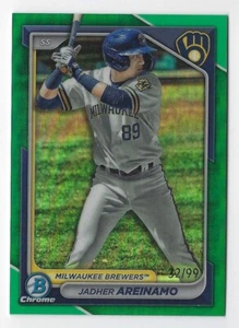2024 Bowman Chrome Prospects #BCP-2 Jadher Areinamo Green Refractor #'d 32/99 - Bild 1 von 2
