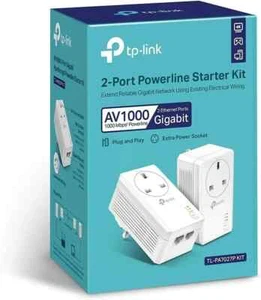 TP-Link Passthrough Powerline Adapter Kit WiFi Extender 1000 Mbps TL-PA7027P KIT - Picture 1 of 7