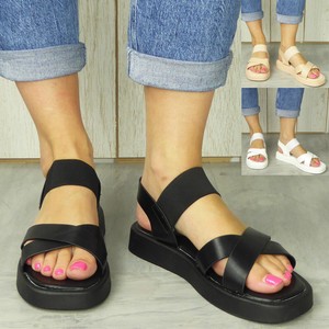 Flatform Sandals Ladies Shoes Elastic Strap Comfy Womens Summer  Strap New Sizes