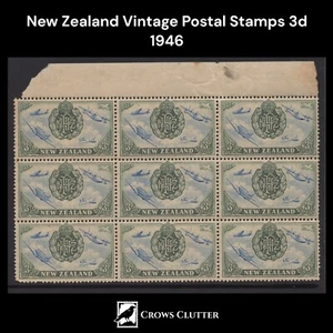 New Zealand Vintage Stamp Block 1946 3d Pre Decimal Collectable Stamps - Picture 1 of 1