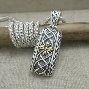 Sterling Silver Celtic Labyrinth Pendant with 18K Accents Keith Jack Jewelry - Picture 1 of 10