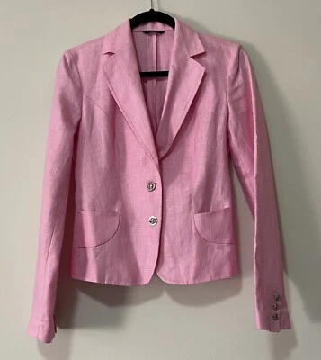Gianni Versace Versus Linen Suit Jacket Button size 40 Pink Women - Image 1 of 4