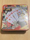 7 in 1 games tin inc chess , chequers , bacgammon , playing cards , Dominoes Ect