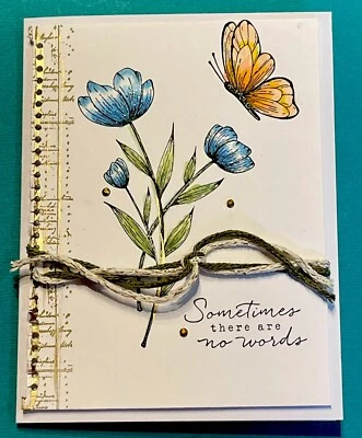 Kit de 4 tarjetas de simpatía para estampar hechas a mano conjunto hágalo usted mismo “a veces sin palabras” simpatía Foto 1 de 2