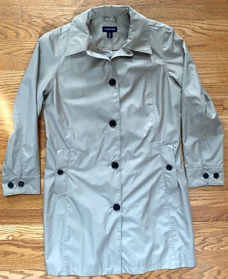 Gabardina Lands' End marrón caqui con botones para mujer mediana 10-12 Foto 1 de 4