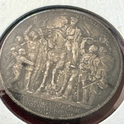 令人惊叹的细节 1913 年德国 Zwei Mark 100 周年战胜拿破仑 — 第 1/4 张图片