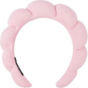 Spa Headband Hair Band For Women - Puffy Sponge Pink For Washing Face Headband - Picture 1 of 4