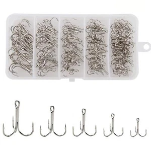 Treble Fishing Hooks Set 140pcs Sharp Treble Hooks Saltwater Hooks Assortment... - Picture 1 of 6