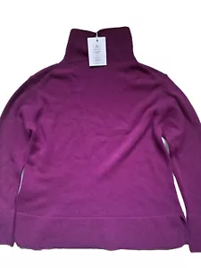 Ella boutique Ametista Cashmere Blend High Neck Italian Jumper Magenta Size XS/S - Picture 1 of 10