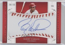 2018 Panini National Treasures Game Ball Signatures /25 Barry Larkin Auto HOF