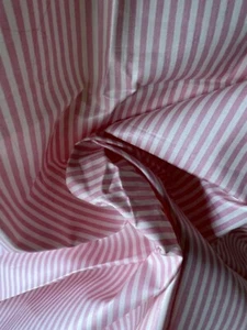 COWTAN & TOUT Pink White Pin COLE STRIPE polished cotton Fabric Remnant 26.5x38 - Picture 1 of 4