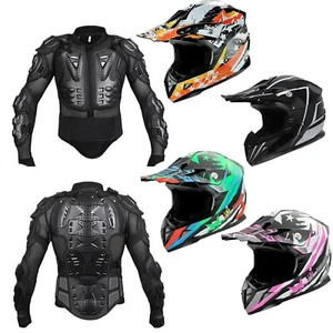 Youth Kids Body Armour Helmet Set for Enduro Motocross Dirt Bike ATV Motorcycle - Picture 1 of 14
