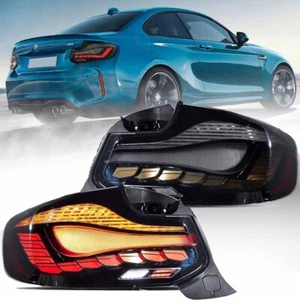Fit BMW F22 F23 F87 M2 2 SERIES 2014-2019 Sequential Tail Lights OLED Smoke Lens - Picture 1 of 11