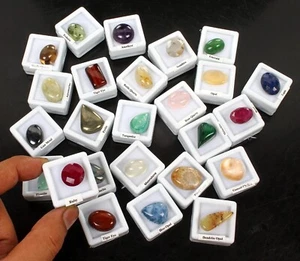 25 Pcs Estate Genuine Semi Precious Loose Mix Cut Multi Gemstones Lot Collection - Picture 1 of 7