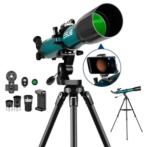 80mm Aperture 700mm Astronomy Telescopes with Stargazing APP Wireless Remote - Picture 1 of 10