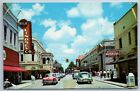 Postcard First Street View Fort Myers Florida Wimberly Drugs 1950s Chrome K1L