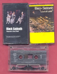 3) BLACK SABBATH CASSETTES - HEAVEN AND HELL, LIVE AT LAST, FEATURING TONY IOMMI - Picture 1 of 5