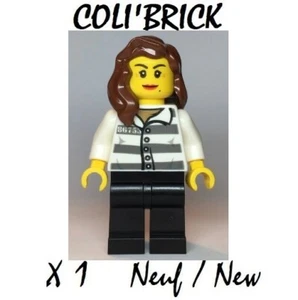Lego City Minifig Cty1128 - Jail Prisoner 86753 Prison Stripes - 60246 NEUF - Foto 1 di 1