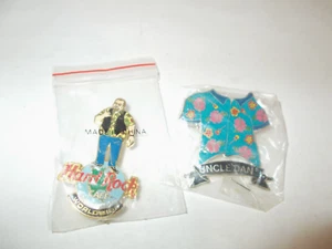 2 HARD ROCK CAFE 1948-2000 UNCLE DAN MEMORIAL PINS: WORLDWIDE & HAWAIAN SHIRT - Picture 1 of 4