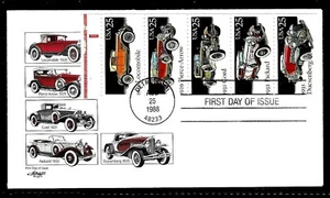2385A 25c Stamp Set (1988) THE CLASSIC CARS FDC BY THE ARTMASTER CACHETS - Picture 1 of 1