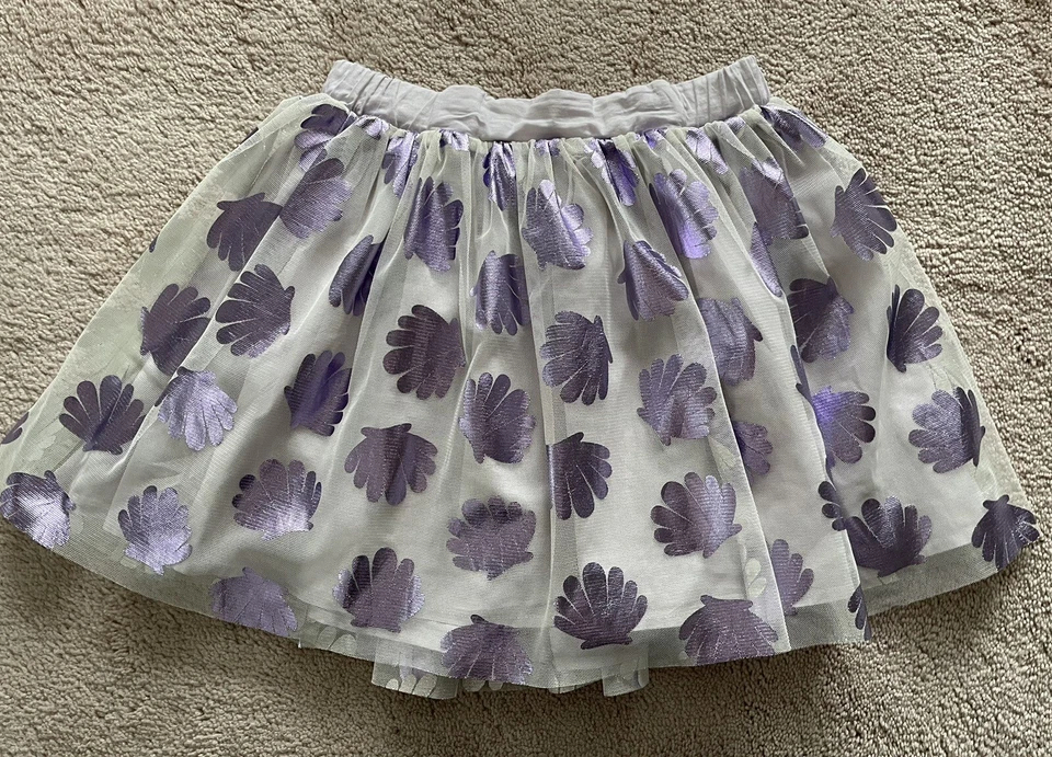 Stella McCartney 儿童女孩 Tulu 贝壳印花可调腰裙,尺寸 10 岁 — 第 1/4 张图片