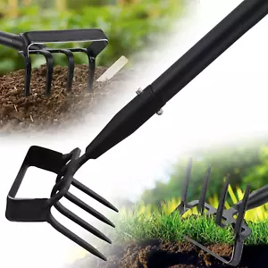 Garden Hoe Tool - Heavy Duty 2 in 1 Hula Scuffle Hoes with Cultivator Tiller for - Picture 1 of 9
