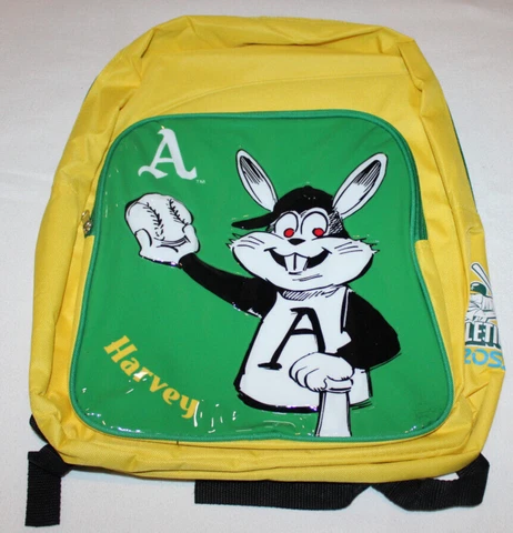 Oakland A's Athletics yellow with green backpack SGA Harvey the Rabbit Cover