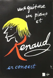 "RENAUD en CONCERT" Affiche originale entoilée (par Gérard LO MONACO 1999) - Picture 1 of 1