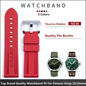 Correa de reloj de goma FKM para Panerai PAM111 PAM441 22 mm 24 mm negro cierre de correa suave - Imagen 1 de 32