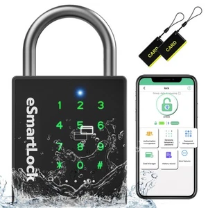 Heavy Duty Smart Padlock, Bluetooth Padlock with Code and RFID, Outdoor Padlo... - Picture 1 of 7