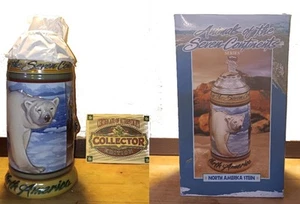 Budweiser “Animals Of The Seven Continents” NORTH AMERICA Stein NIB & COA CS425 - Picture 1 of 8