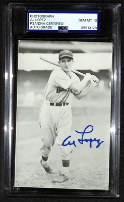 Al Lopez Signed Type 1 Original 1930s Era Photo By EF Collins PSA 10 Auto - Image 1 of 2