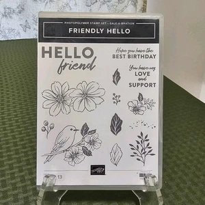 Stampin' Up! FRIENDLY HELLO unmontierte Photopolymer Briefmarken 13 unbenutzt 158075 - Bild 1 von 2