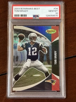 Bowman’s Best Tom Brady #34 2003 PSA 10 Patriots Pop 19 Foto 1 de 2