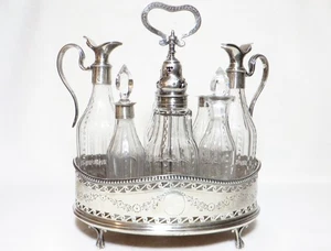 Antikes georgianisches Sterlingsilber Kruzifix-Set von Robert Hennell, 1802, 7 geschliffenes Glas - Bild 1 von 24