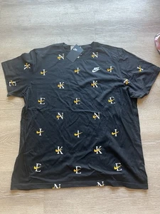 Nike Monogram All Over Print T-Shirt Black And White Mens XL - Picture 1 of 4