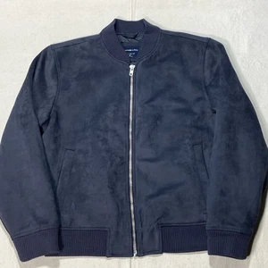 Abercrombie And Fitch Vegan Suede Bomber Jacket Gray Size Medium NWOT - Picture 1 of 15