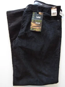 Pantalones de pana Lee Extreme Motion para hombre rectos cónicos negros 38x32 nuevos con etiquetas - Imagen 1 de 6