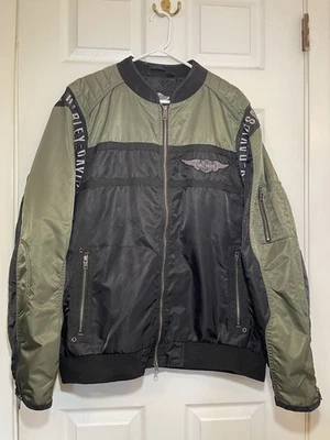Chaqueta de montar Harley Davidson negra y verde oliva 2XL se ve muy bien ENVÍO GRATUITO Foto 1 de 4