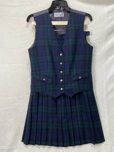 Edinburgh Kilt and Vest New Wool Traditional Green Blue Black Watch Tartan SMALL - Picture 1 of 13