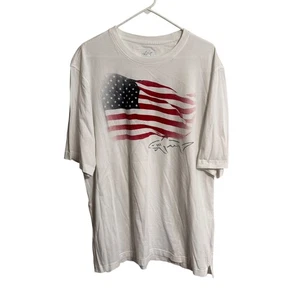 T-shirt Greg Norman bianca bandiera americana Lux squalo taglia X-Large - Foto 1 di 3